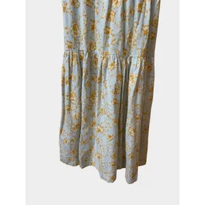 Christian Lacroix‎ Blue Floral Linen Blend Tiered Maxi Dress Small Cottagecore thumbnail 4