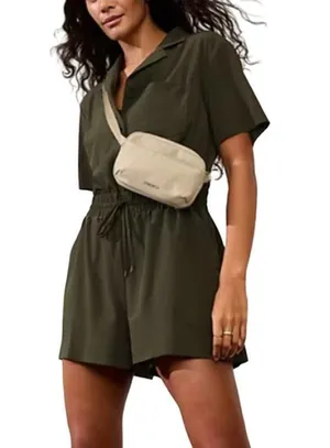 Athleta Petite Avenue Romper in Aspen Olive, Size SP​​​ thumbnail 1