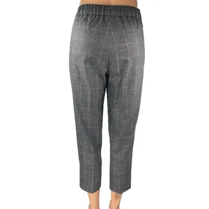 Aritzia Babaton Atelier Gray Wool Plaid High Rise Tapered Trousers Pants Size 2 thumbnail 3