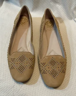 Vince Camuto Tan Studded Loafers thumbnail 1