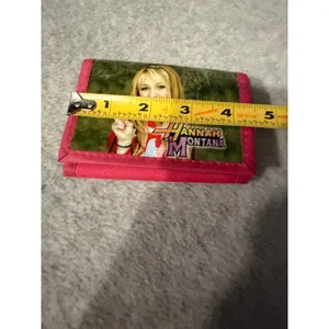 Hannah Montana Disney Pink Trifold Wallet Y2K Miley Cyrus Nylon ID Window Zip thumbnail 5