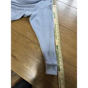 Aerie Waffle Knit Cropped Top‎ Size XXS Long Sleeve Athleisure Preppy Loungewear thumbnail 6
