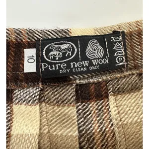 Vintage Pure New Wool Plaid Wrap Kilt Skirt Women’s XS Small Beige Brown Tartan thumbnail 11