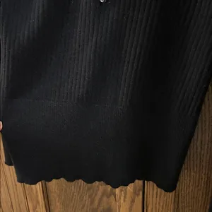 Vintage GAP Angora Henley Sweater‎ Womens Black Ribbed Beaded Cotton Wool Large thumbnail 5
