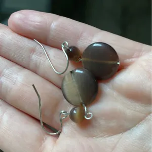 Cats Eye Glass Drop Earrings Round Dangle Jewelry Cats-eye Gorgeous Y2K Retro‎ thumbnail 5