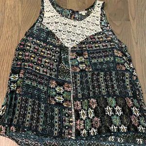 Eyeshadow Boho Patchwork Sleeveless tank Top sz Large thumbnail 1