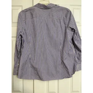 Lauren Ralph Lauren‎ Womens 2X Purple White Striped Business Casual Preppy thumbnail 4