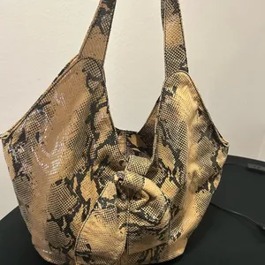 MELIE BIANCO CHIC Snakeskin Tote Bag-really cute-bow on front thumbnail 1