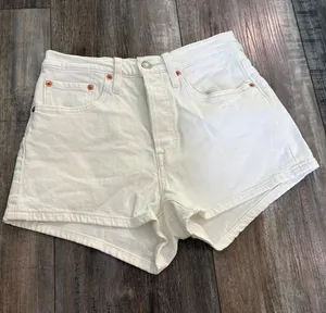 Levi's 501 White High-Rise Denim Jean Shorts thumbnail 1
