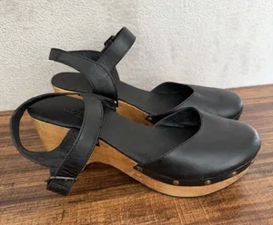 Five Worlds by Cordani Black Platform Wood Sole Studded Clogs Size 9 US 40 thumbnail 1