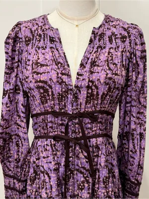 Ulla Johnson Kesia Mini Dress 2 Purple Long Sleeve Fall Feminine Whimsy Chic thumbnail 9
