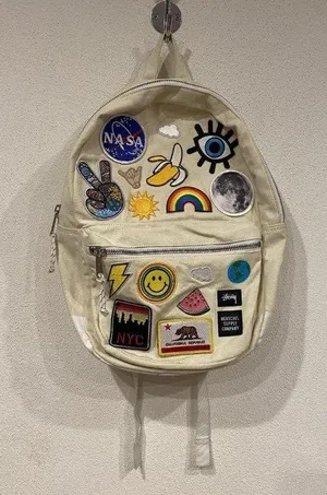 Stussy X Herschel Supply Co Cream Patch Backpack Canvas International Tribe Bag thumbnail 1