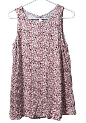 St. Johns Bay Size Medium‎ Sleeveless Women Shirt Cotton Strawberry Keyhole thumbnail 1