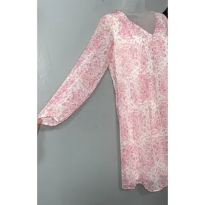 INC Babydoll Dress Size S Pink Floral Chiffon Coquette Feminine Romantic Sheer thumbnail 4