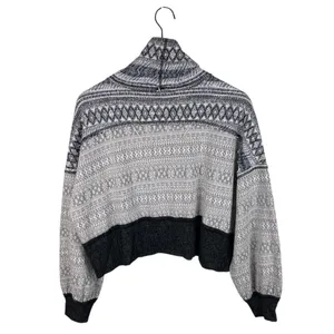 NEW Free People At The Lodge Pullover Top Size XS Grey Frost Combo Fair Isle Ski thumbnail 3