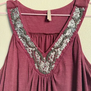 Vanity Sequin Y2K Dark Purple Top XL thumbnail 5