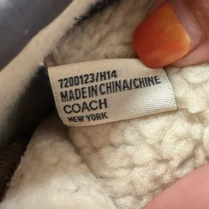 Coach Bailey Brown Leather/Suede Side Zip Mid Calf Boots Size 8B Shearling Lined thumbnail 14