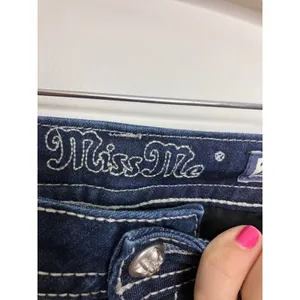 Miss Me Signature Skinny Jeans Womens 28 Blue Excellent Embellished Flap Pocket thumbnail 3