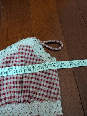 Kirious Red Gingham Lace Button Cami Top Size L Size L thumbnail 8