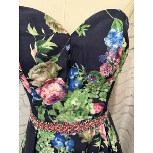 Morilee prom dress Floral navy blue strapless mini dress With Sequin Accents 10 thumbnail 4