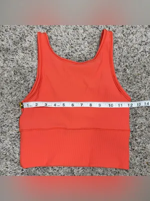 Lululemon Power Pivot Ribbed Tank Top Shirt Warm Coral Orange 4 W1CQMS thumbnail 6