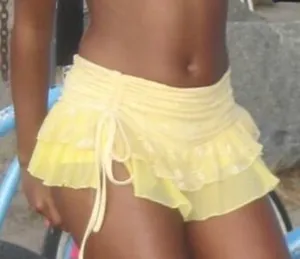 Ruffle mini skirt yellow thumbnail 1