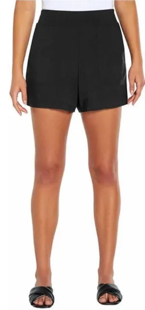 Wildfox Black Relaxed Fit Lightweight Casual‎ Shorts with Front Pockets Black thumbnail 1