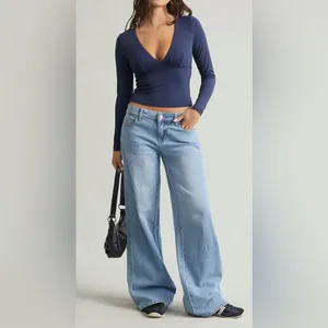 Pacsun Casey Low Rose Baggy Jeans (Light Wash) thumbnail 2