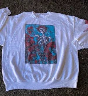 Junkfood Grateful Dead Roses White Sweatshirt XL thumbnail 1