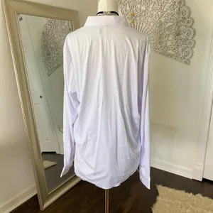 NWOT White Satin Button Up Blouse Size XL thumbnail 3