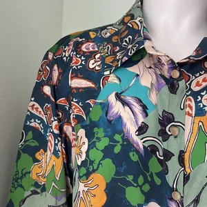 Zara Floral Satin Effect Blouse Large thumbnail 4