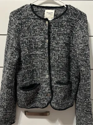 Abercrombie & Fitch Novelty Button Tweed-Inspired Sweater Jacket thumbnail 2