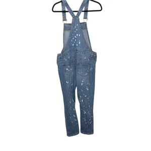 Forever 21+ Blue Denimwear Overalls Distressed Destroyed Med Wash Size 12 thumbnail 5