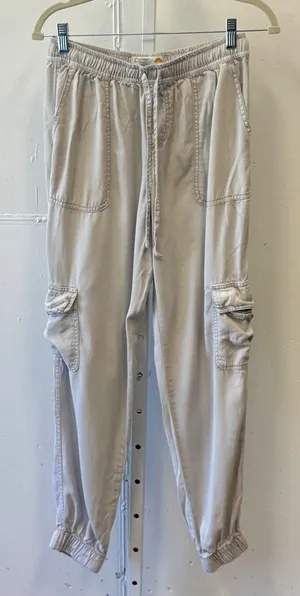 C&C California Women's Lyocell Cargo Jogger Pants Gray Small Utility Relaxed Fit thumbnail 1