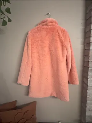 UNIQUE VINTAGE Faux Fur Peach Coat thumbnail 4