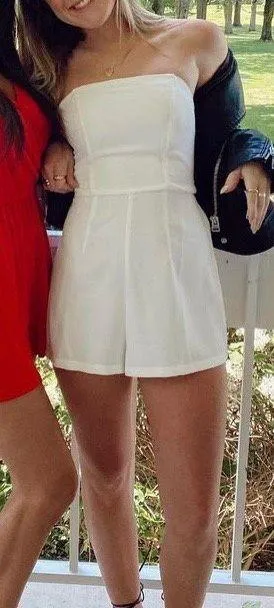 White strapless romper Size 4 thumbnail 1