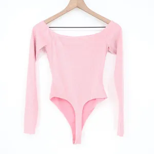 Naked Wardrobe Pink Shimmer Lurex Cutout Off Shoulder Bodysuit Small thumbnail 5