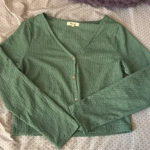 Madewell Green Button-Up crinkle Cardigan thumbnail 8
