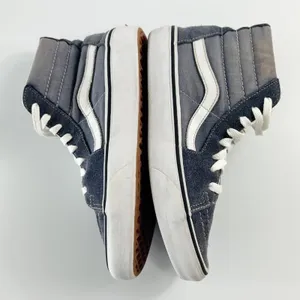 Vans Old Skool Sk8-Hi Canvas Suede High Skate Sneakers Shoes Blue Grey Women 7 thumbnail 6