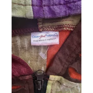 Women's Patchwork Multicolor Boho Hippie Grunge Long Sweater Distressed Sz Large thumbnail 6