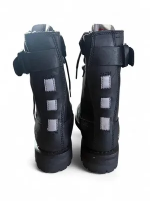 Harley-Davidson Black Lace-Up Buckle Combat Boots thumbnail 4
