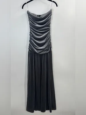 Line & Dot Kiki Strapless Velvet Maxi Dress thumbnail 4