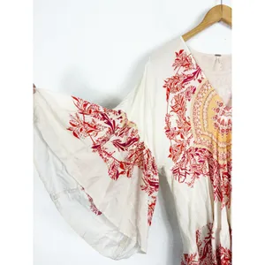 Free People Sunset Dreams Printed Tunic Size XS Ruffle Sleeve Bohemian Relaxed thumbnail 10
