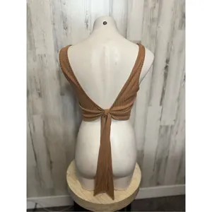 Brown crop top blouse thumbnail 3