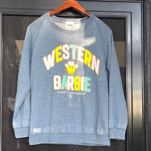 Simply Southern Western Barbie Blue Crewneck Sweater thumbnail 3