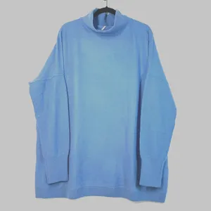 NWT Free People Ottoman Slouchy Knit Tunic Sweater Cashmere L Blue Z128-14 Lux thumbnail 2