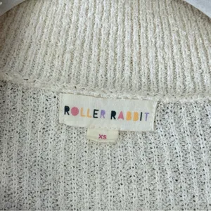 Roller Rabbit Organic Cotton‎ Blend Oversized Rocio Collared Sweater Cream Beige thumbnail 9