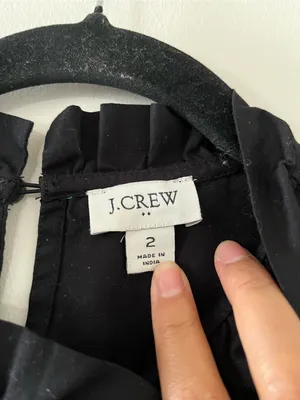 J Crew Black Cotton Poplin Tiered Midi Dress 2 Ruffle Neck Sleeveless Coastal thumbnail 4