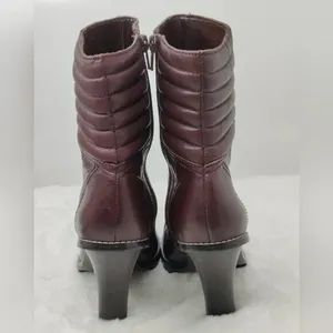 Steve Madden Vintage Brown Leather Heeled Booties Sz 7.5M thumbnail 8