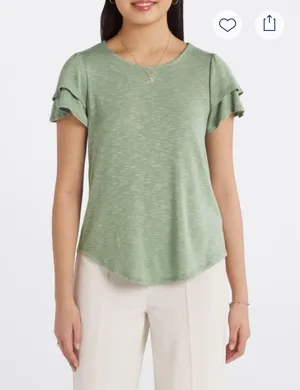 Short Sleeve Ruffle Tee thumbnail 3